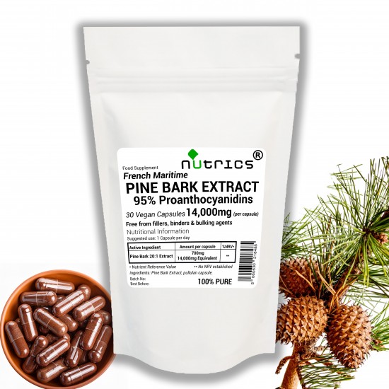 Pine Bark 20:1 Extract, 95% Proanthocyanidins, 14,000mg V Capsules  
