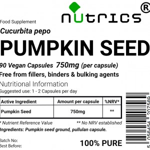 PUMPKIN SEED 750mg x 90 Vegan Capsules 