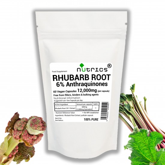 Rhubarb Root Extract  12000mg  Vegan Capsules 