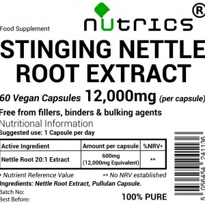 Stinging Nettle Root, 20:1 Extract, 12,000mg V Capsules