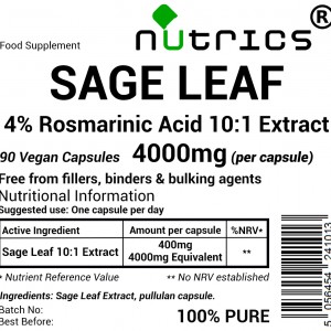 Sage Leaf Extract  4000mg V Capsules