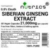 Siberian Ginseng Extract 21,000mg V Capsules