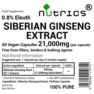 Siberian Ginseng Extract 21,000mg V Capsules