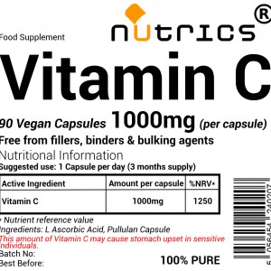 VITAMIN C 1000mg Vegan Capsules Immune Boost