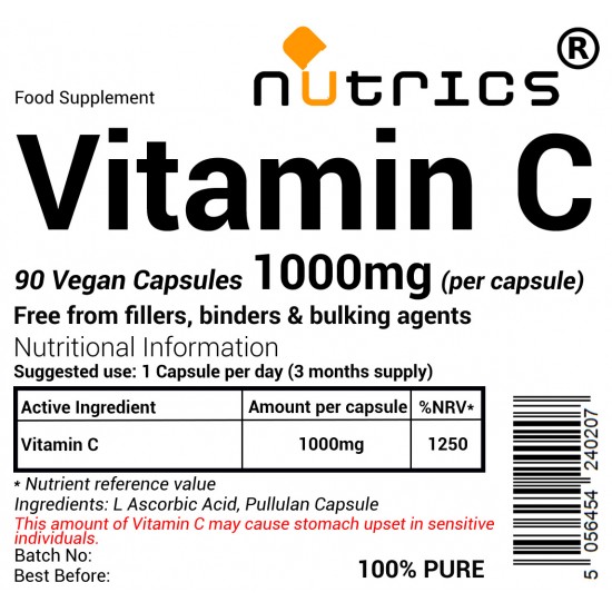 VITAMIN C 1000mg Vegan Capsules Immune Boost
