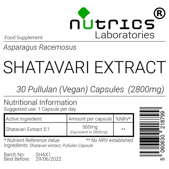 Shatavari Extract Asparagus Racemosus  2800mg V Capsules
