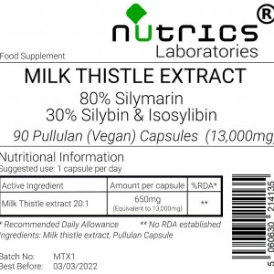 Milk Thistle Extract 26,000mg V Capsules