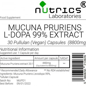 Mucuna Pruriens Extract 8,800mg V Capsules