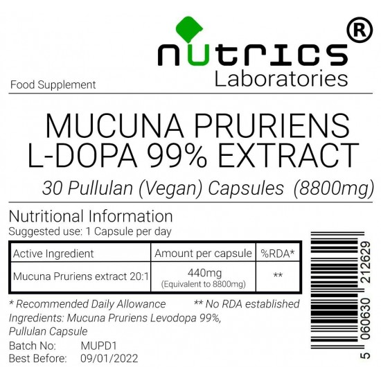 Mucuna Pruriens Extract 8,800mg V Capsules