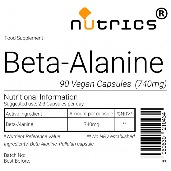  BETA ALANINE 740mg x 90 Vegan Capsules not tablets powder