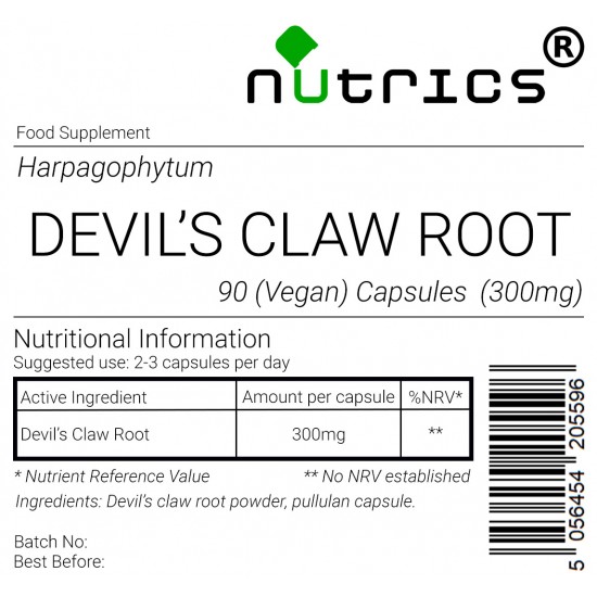 7700mg Devil's Claw 10:1 Extract 5% Harpagosides Pure Vegan Capsules - Natural Joint and Muscular Support - 90 Capsules