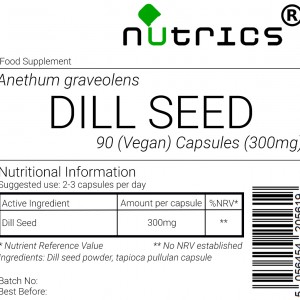 DILL SEED 300mg x 90 Vegan Capsules 100% Pure Anethum