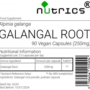 Galangal Root ROOT 250mg x 90 Vegan Capsules 100% Pure Blue Ginger