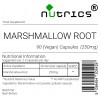 "Marshmallow Root 250mg x 90 Vegan Capsules - 100% Pure Herbal Support for Digestive Health - 90 Servings"