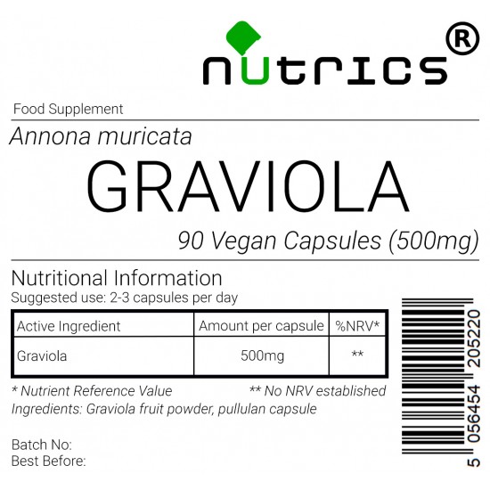 Graviola Fruit 500mg x 90 Vegan Capsules 100% Pure Soursops