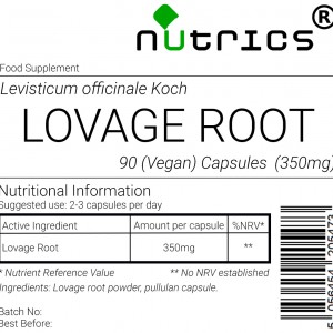 LOVAGE ROOT 350mg x 90 Vegan Capsules 