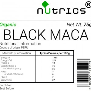 Black Maca Root Peruvian Ginseng  Vegan Powder  Superfood (Organic)