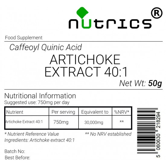 Artichoke Extract 40:1 Vegan Powder Caffeoyl Quinic Acid