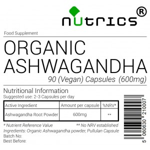 Ashwagandha Root (Organic) 600mg V Capsules