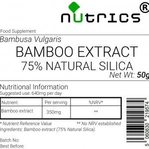Bamboo Extract Bambusa Vulgaris Vegan Powder 75% Natural Silica