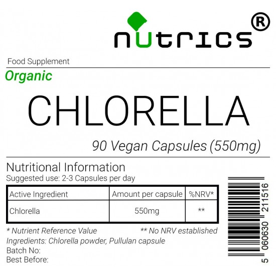 Chlorella (Organic) 550mg V Capsules