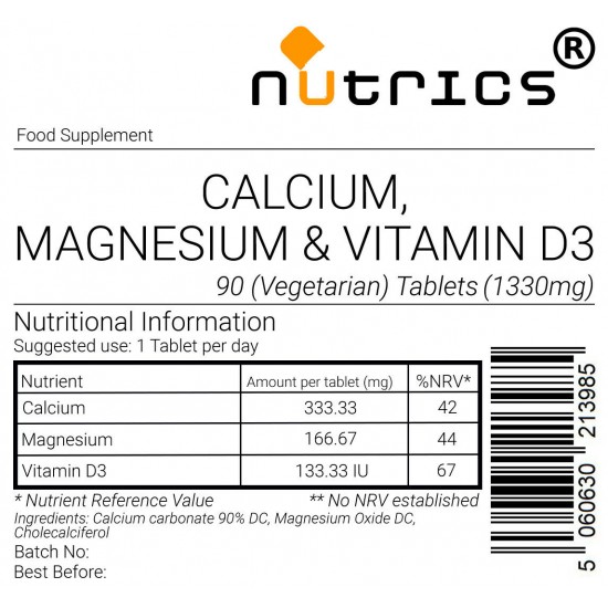 Calcium Magnesium & Vitamin D 1330mg Tablets