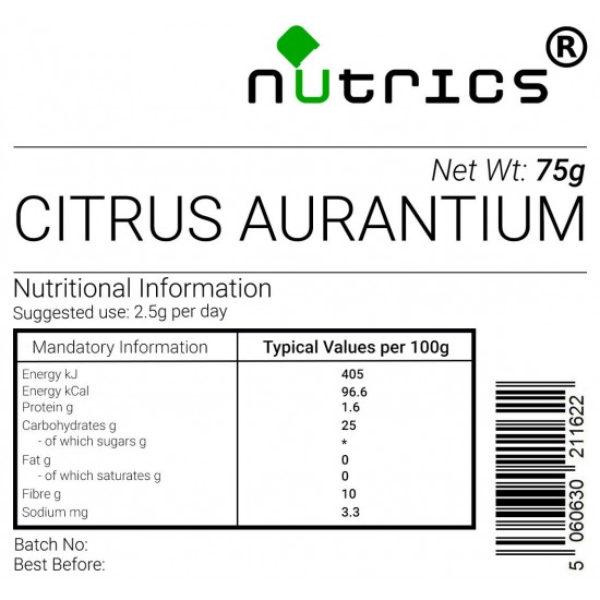 Citrus Aurantium - Bitter Orange Vegan Powder - Natural Citrus Boost for  Wellness