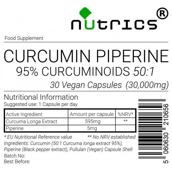 Curcumin and Piperine 30,000mg V Capsules