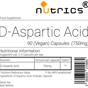 D-Aspartic Acid DAA  750mg V Capsules