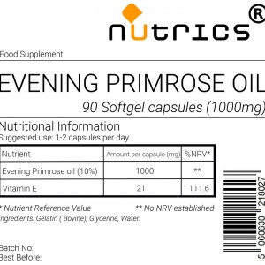 Evening Primrose Oil 1000mg with GLA & Vitamin E Softgels