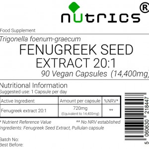 Fenugreek Seed Extract 14,400mg V Capsules