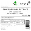Ginkgo Biloba 50:1 24% Glycosides 6% Terpene Extract Vegan Powder  