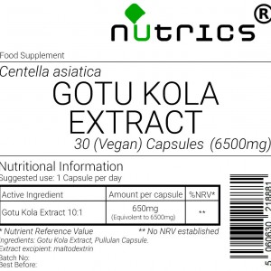 Gotu Kola Extract  6500mg V Capsules