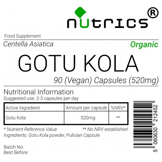 Gotu Kola (Organic) 520mg V Capsules