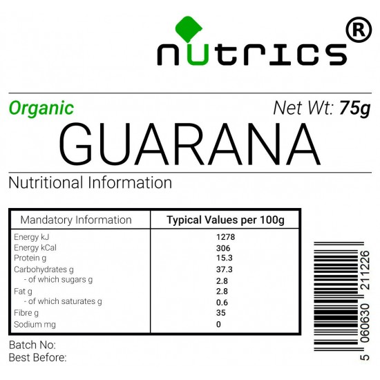 Guarana Seed Vegan Powder (Organic)