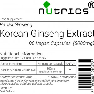 Korean Ginseng Extract 5,000mg V Capsules