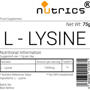 L Lysine Amino Acid Vegan Powder
