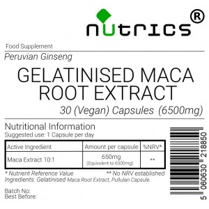 Maca Root Extract Gelatinised 6500mg  V Capsules