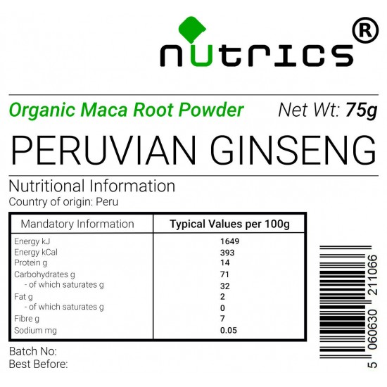 Maca Root Vegan Powder Superfood Peruvian Ginseng (Organic)