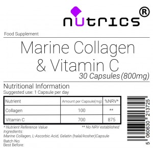 Marine Collagen & Vitamin C 800mg Capsules