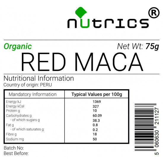 Red Maca Root Peruvian Ginseng  Vegan Powder Superfood (Organic)