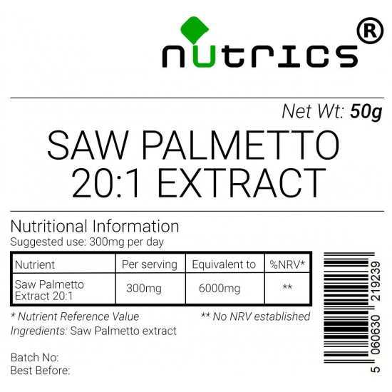 Saw Palmetto 20:1 Extract Vegan Powder