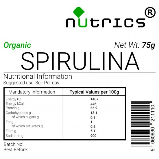Spirulina Powder Vegan  Superfood (Organic)