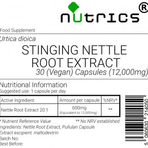 Stinging Nettle Root, 20:1 Extract, 12,000mg V Capsules