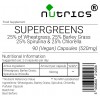 SuperGreens Chlorella Spirulina Wheatgrass BarleyGrass Capsules 520mg V Capsules (Organic)