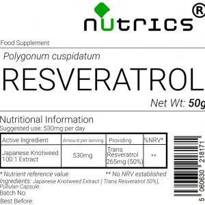 Trans Resveratrol 50%  Japanese Knotweed Extract Vegan Powder   