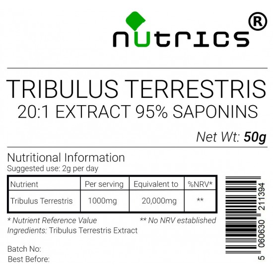 Tribulus Terrestris 20:1 Extract Vegan Powder 95% Saponins