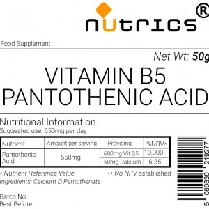 Vitamin B5 Pantothenic Acid Calcium D Pantothenate Powder