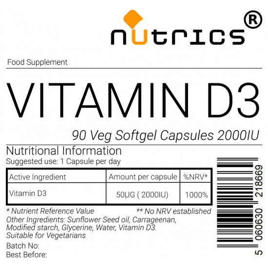 Vitamin D 2000iu Softgels Vegetarian